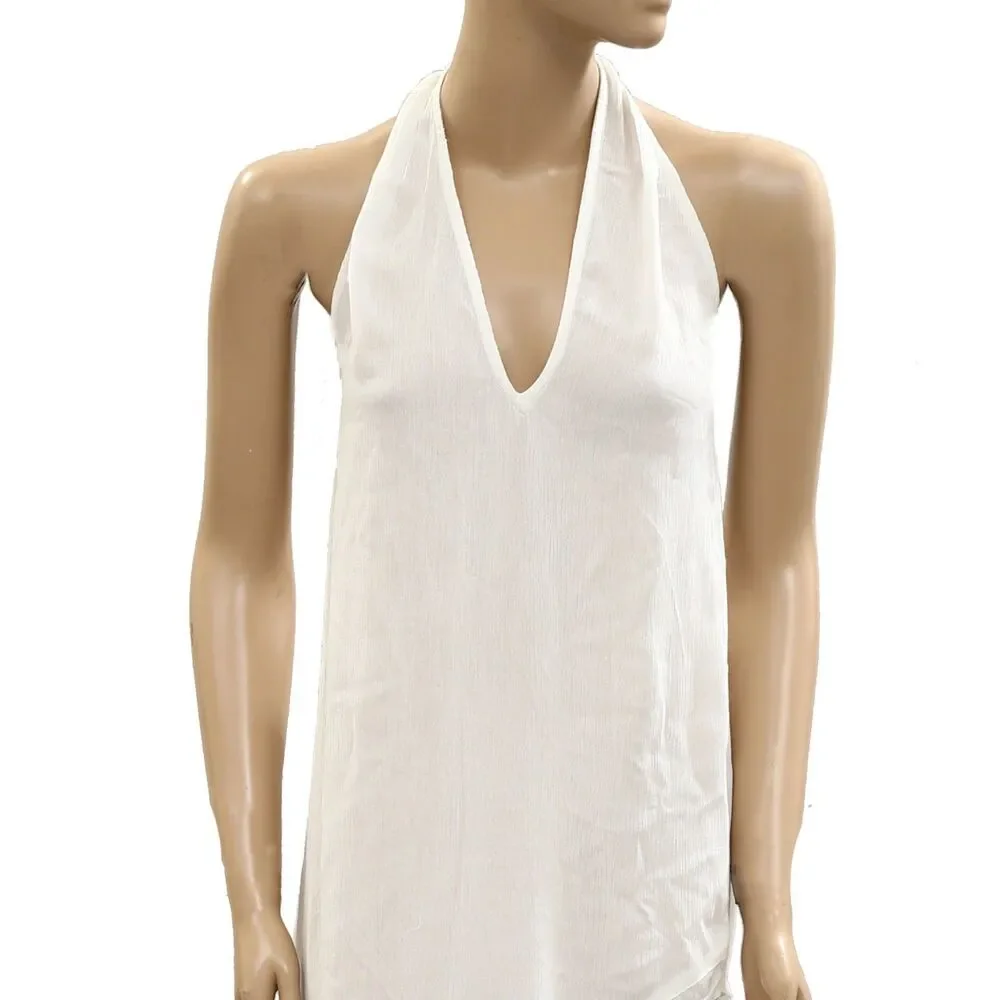 Free People Free Est Slice Of Heaven Halter Midi Dress Ruffle Tiered S 285221